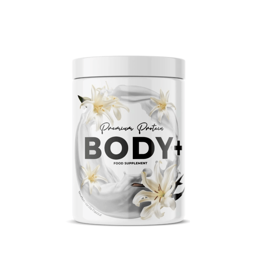 Protein BODY +, příchuť bourbon & vanilka, 500g